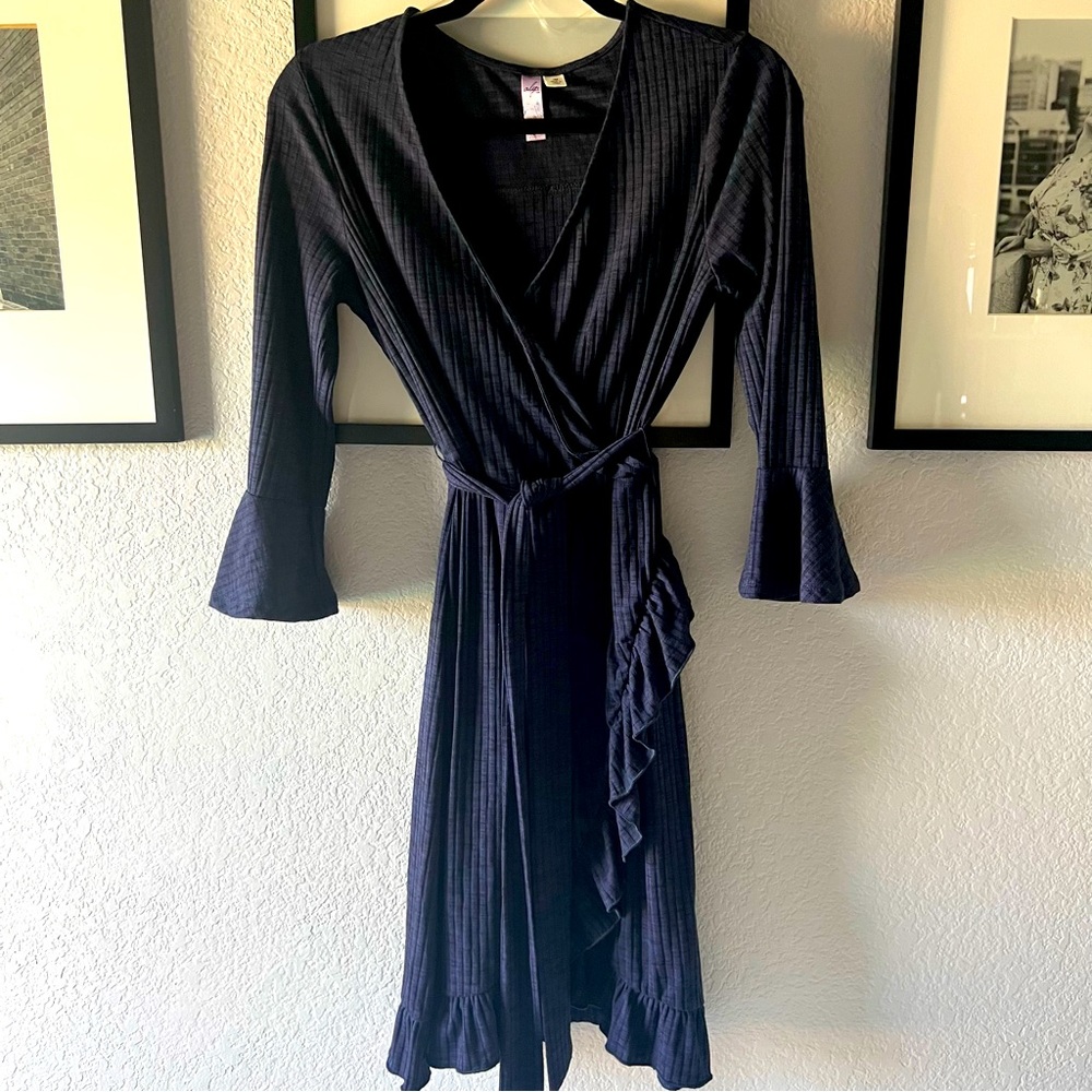 Navy Blue Wrap Dress